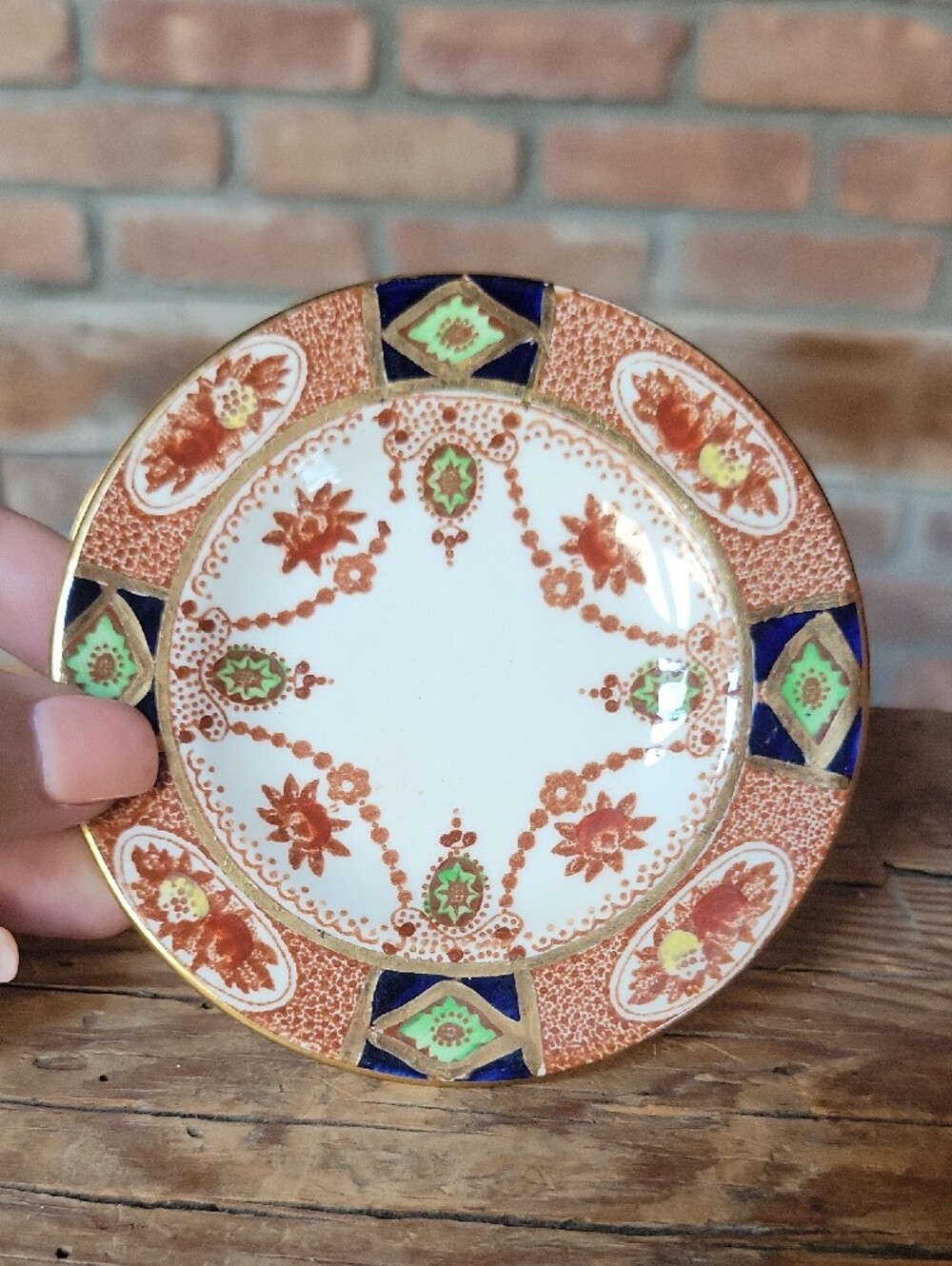 RARE 1950's ARKLOW POTTERY Alton 812 Saucer, Imari Irish Porcelain Trinket Dish